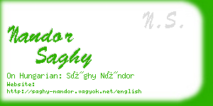 nandor saghy business card